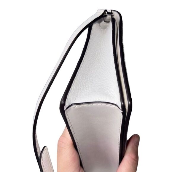 |NWT| MICHAEL KORS Optic White Jet Set Flap Crossbody Leather Bag - Picture 2 of 10